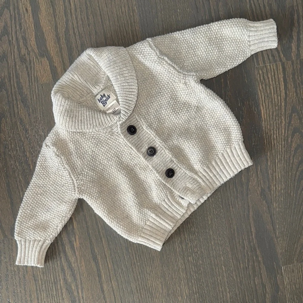 Baby B’gosh Cream Cable Knit Shawl Collar Cardigan | 3M